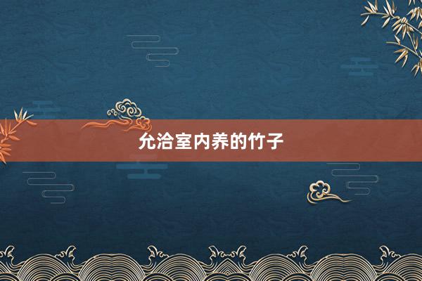 允洽室内养的竹子